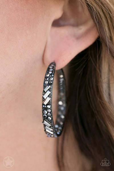 GLITZY By Association Black Hoop Earrings