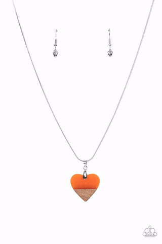 You Complete Me Orange Necklace