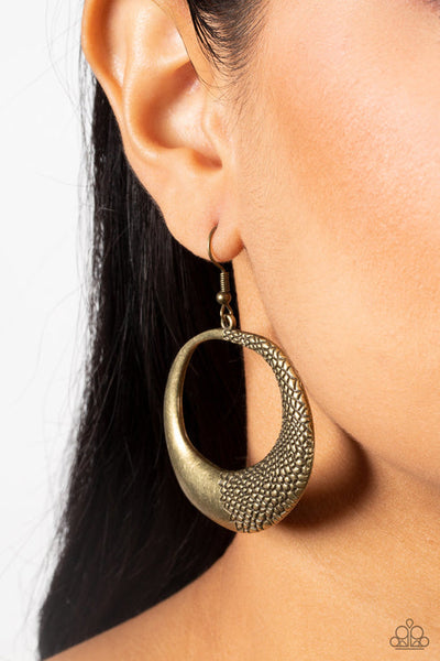 Downtown Jungle Brass Earring