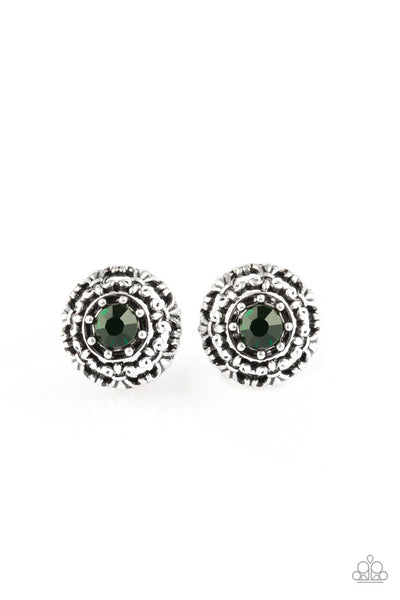 Courtly Courtliness Green Post Earring