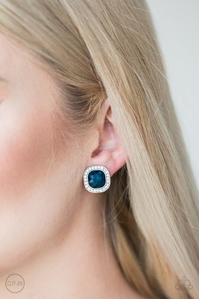 The Fame Game Blue Clip- On Earrings