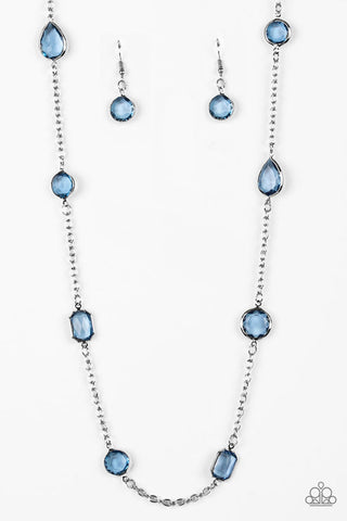 Glassy Glamorous Blue Necklace