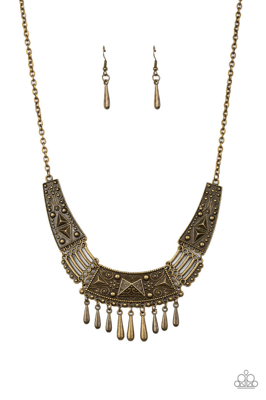 STEER It Up Brass Necklace