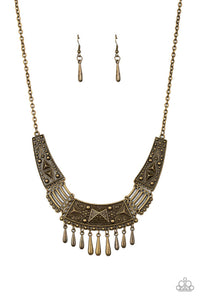 STEER It Up Brass Necklace