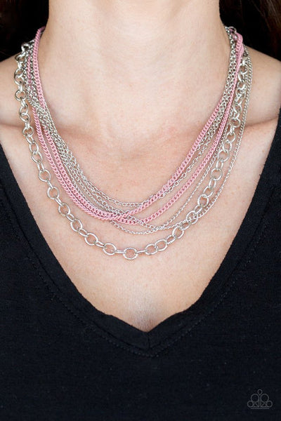 Intensely Industrial  Pink Necklace