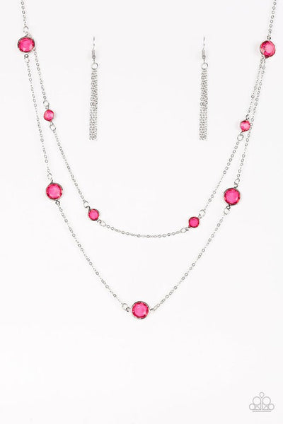 Raise Your Glass Pink Necklace