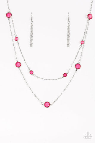 Raise Your Glass Pink Necklace