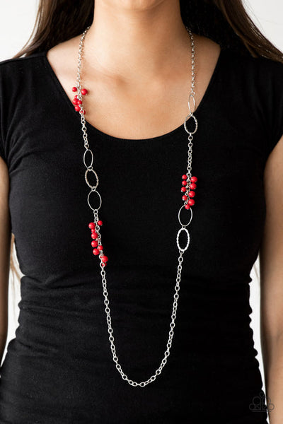 Flirty Foxtrot Red Necklace