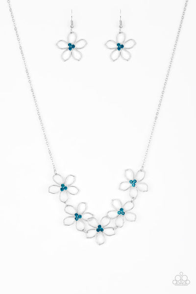 Hoppin' Hibiscus Blue Necklace
