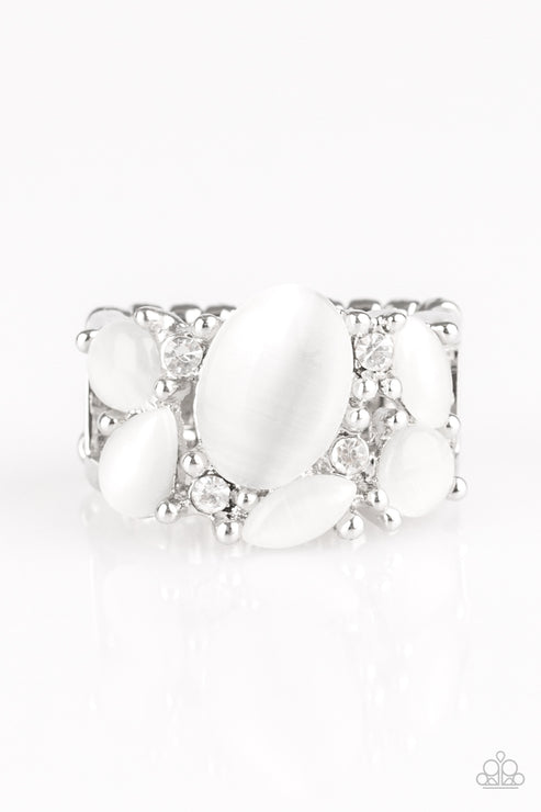 Modern Moonwalk White Ring