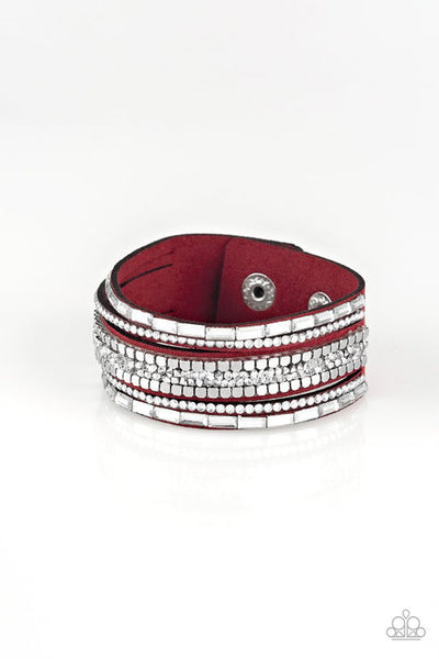 Rebel In Rhinestones Red Urban Bracelet