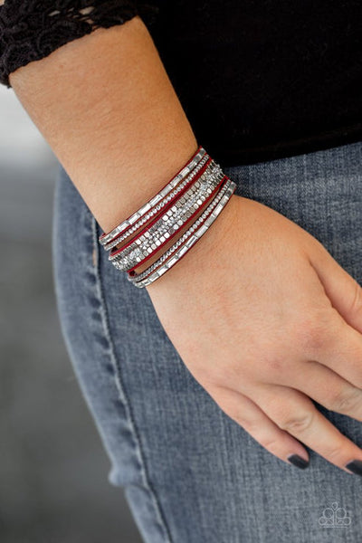 Rebel In Rhinestones Red Urban Bracelet