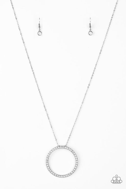 Center Of Attention White Necklace