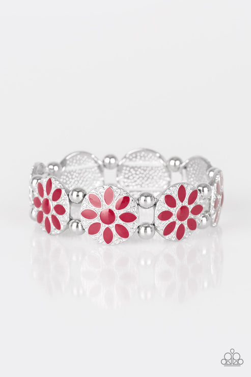 Dancing Dahlias Red Bracelet