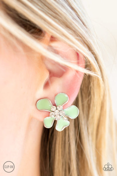 Island Iris Green Clip-On Earring