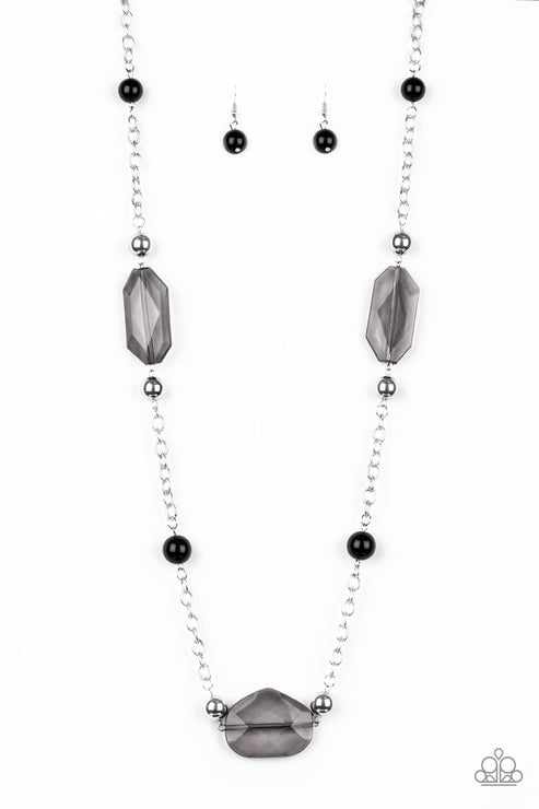 Crystal Charm Black Necklace