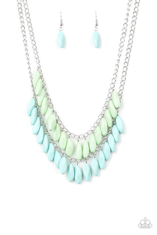 Beaded Boardwalk Blue Necklace