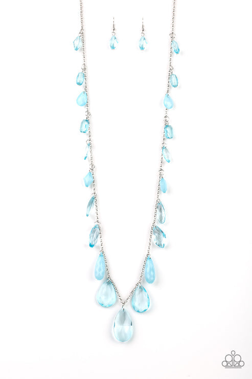 Glow And Steady Wins The Race Blue Necklace