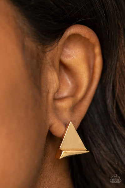 Die TRI-ing Gold Post Earring