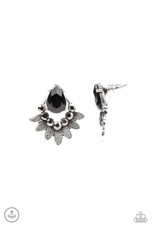 Crystal Canopy Black Post Earring