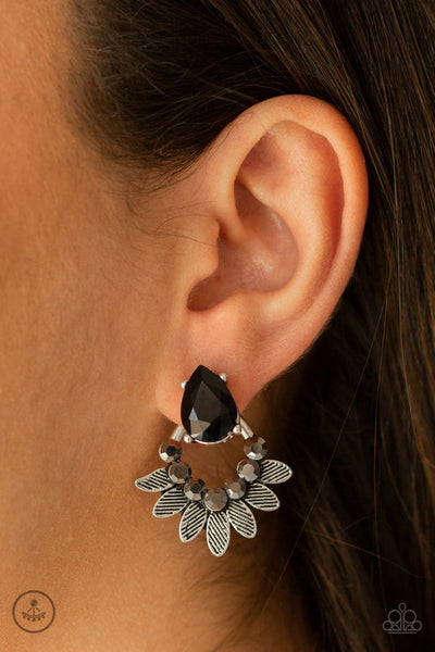 Crystal Canopy Black Post Earring