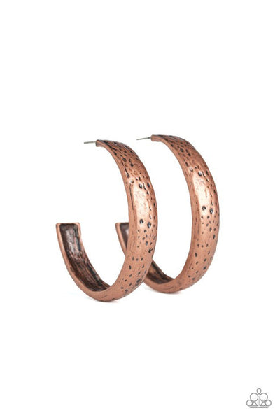 Rustic Revolution Copper Hoop Earring