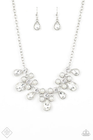 Demurely Debutante White Necklace