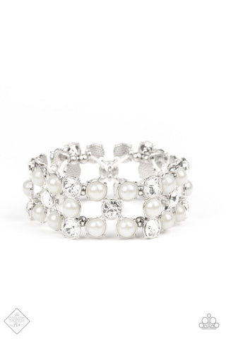 Diamonds And Debutantes White Bracelet