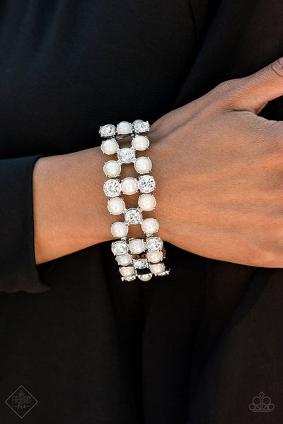 Diamonds And Debutantes White Bracelet