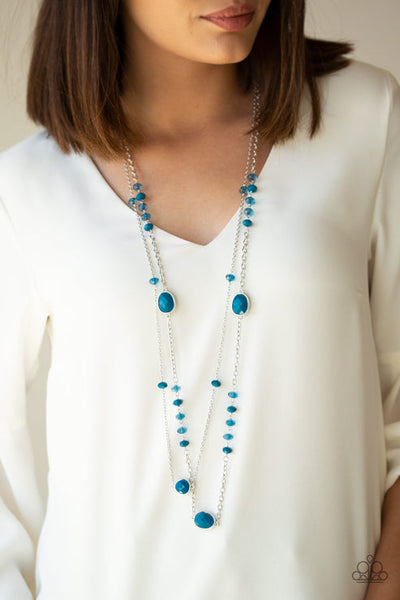 Dazzle The Crowd Blue Necklace