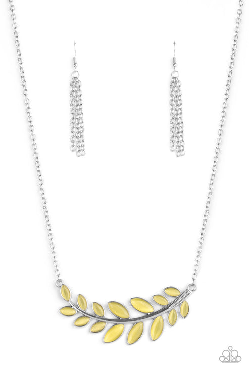 Frosted Foliage Yellow Necklace