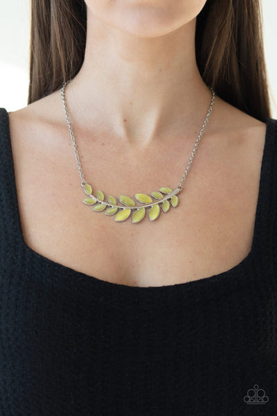 Frosted Foliage Yellow Necklace