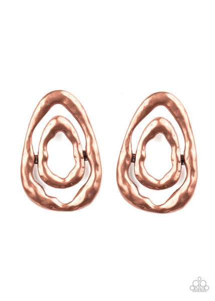 Ancient Ruins Copper Post Earrings