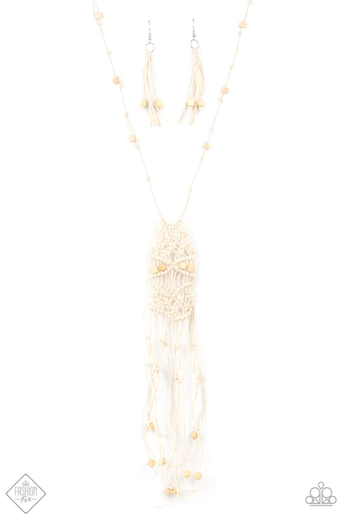 Macrame Majesty White Necklace