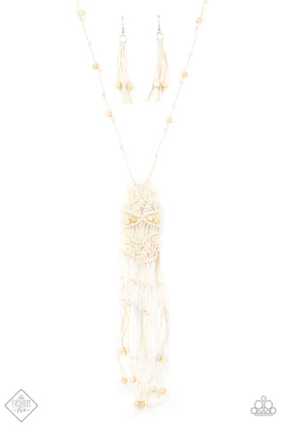 Macrame Majesty White Necklace