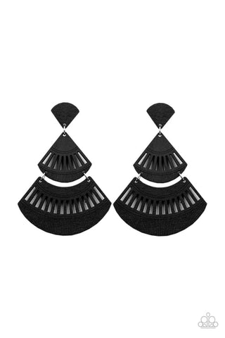 Oriental Oasis Black Post Earring