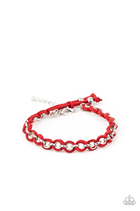 SUEDE Side To Side Red Bracelet