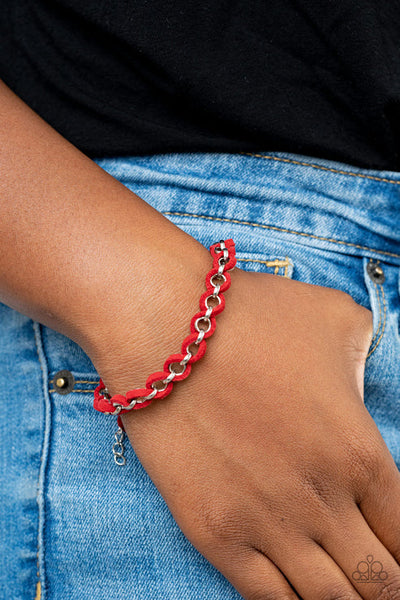 SUEDE Side To Side Red Bracelet