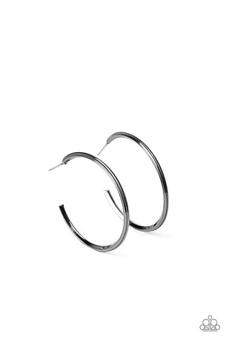 Chic As Can Be Black Hoop Earrings