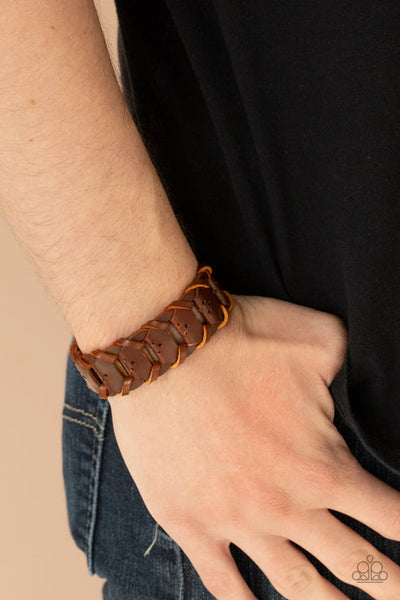 Knocked For A Loop Brown Urban Bracelet