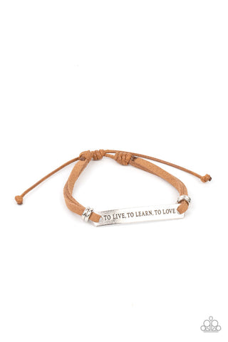 To Live, To Learn, To Love Brown Urban Bracelet