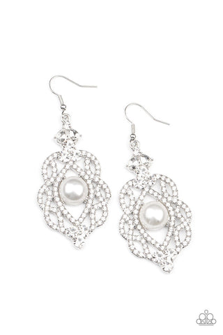 Rhinestone Renaissance White Earring