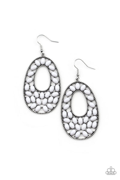 Beaded Shores White Earring