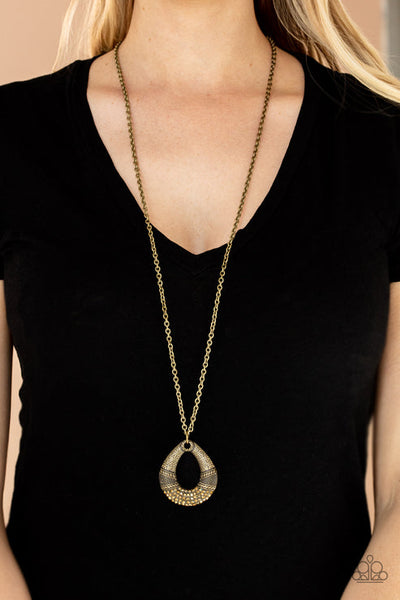 Glitz And Grind Brass Necklace