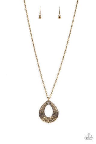 Glitz And Grind Brass Necklace