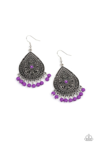 Blossoming Teardrops Purple Earring
