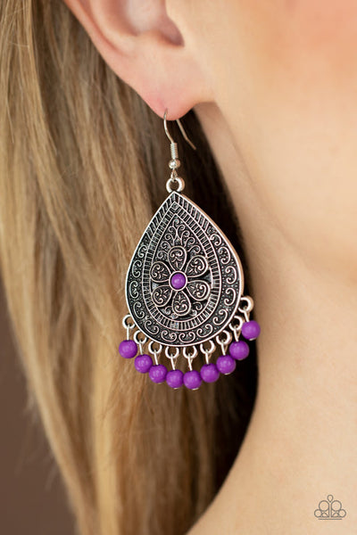 Blossoming Teardrops Purple Earring