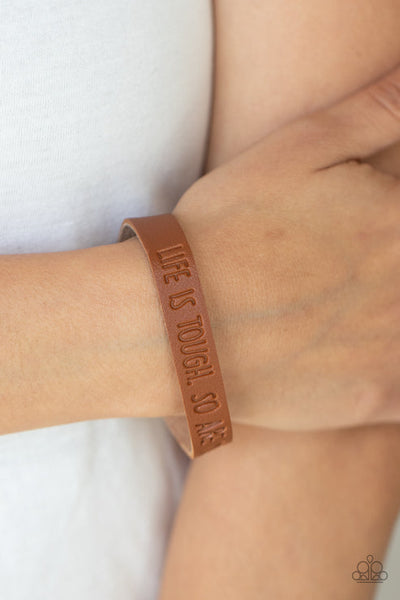 Life Is Tough Brown Urban Bracelet