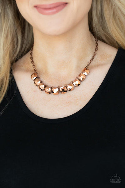 Radiance Squered Copper Necklace