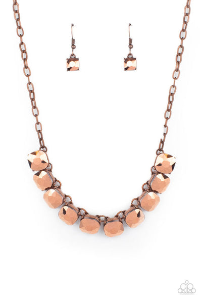 Radiance Squered Copper Necklace